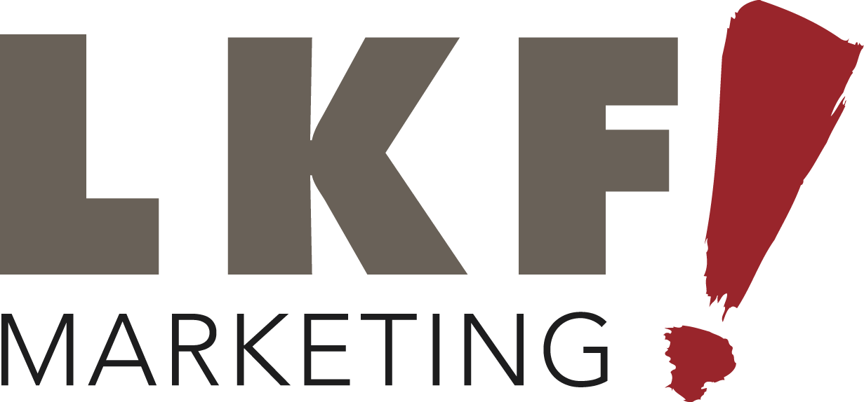 LKF Marketing logo with red exclamation point