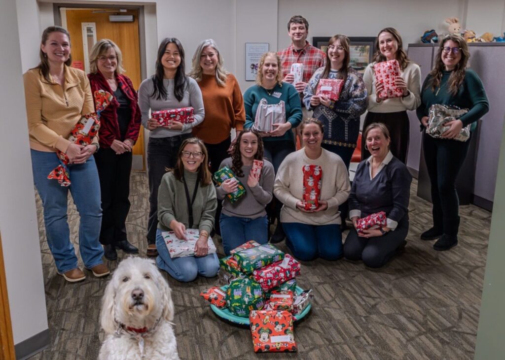 LKF helped Family and Children Services wrap over 100 presents for needy families in Kalamazoo.